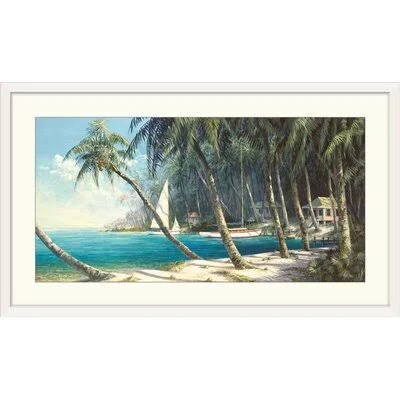 Mattern Bali Cove& Art Fronckowiak Painting Print Highland Dunes Format: White Frame - Size: 23x22 H x 38x22 W x 1x22 D