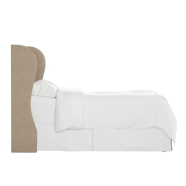 Skyline Furniture Tufted Wingback Upholstered Headboard - California King, Sandstone Linen