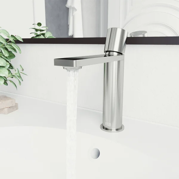 Vigo Halsey Single Hole Single-Handle Bathroom Faucet in Brushed Nickel