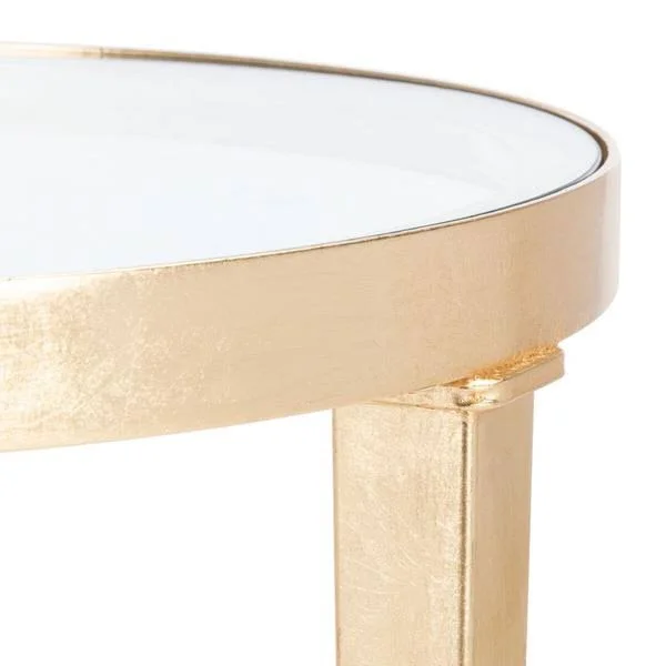 Safavieh AMH8331A Carly Gold Leaf Accent Table Gold