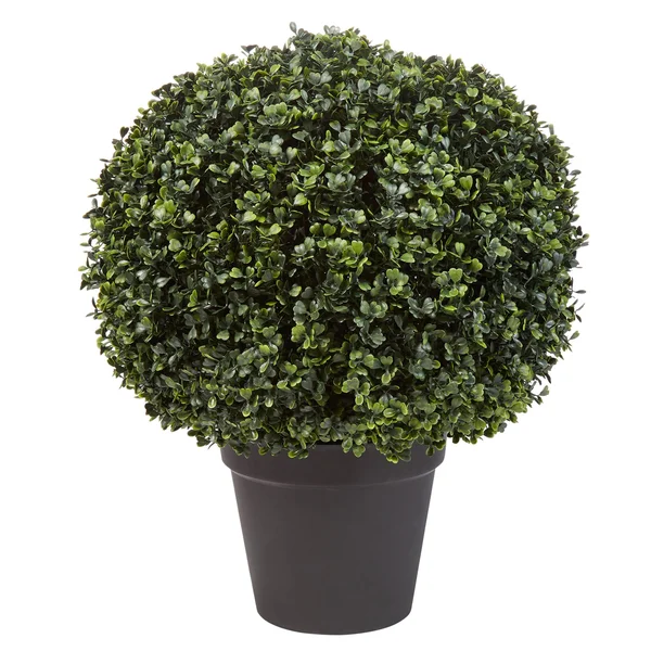 Pure Garden Decorative Potted Realistic Faux Boxwood Topiary
