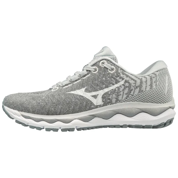 Mizuno Women's Wave Sky Waveknit 3 Running Shoe, Glacier Gray-white, Size 7.5