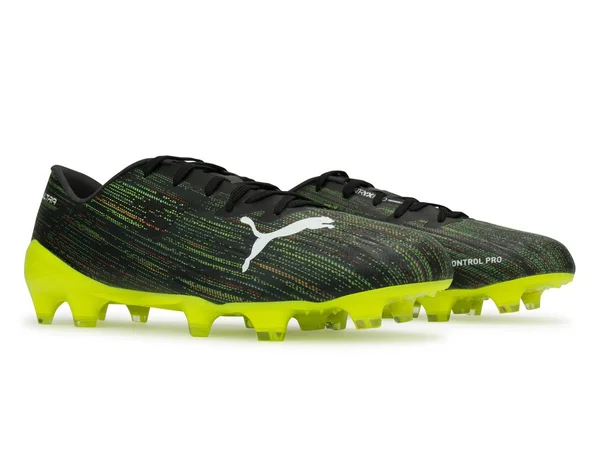 Puma Ultra 2.2 FG Soccer Cleats - Black - White & Yellow Alert - 10 - Each