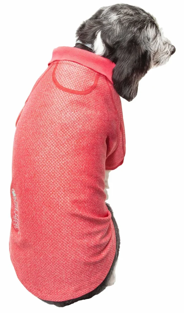 Pet Life Active &Fur-Flexed& Relax-Stretch Wick-Proof Performance Dog Polo T-Shirt - Navy, X-Small