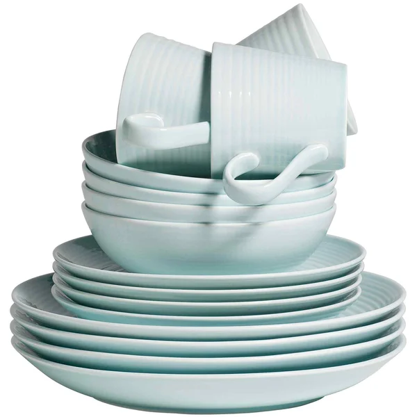 Gordon Ramsay by Royal Doulton Maze Stoneware 16 Piece Dinnerware Set - Blue