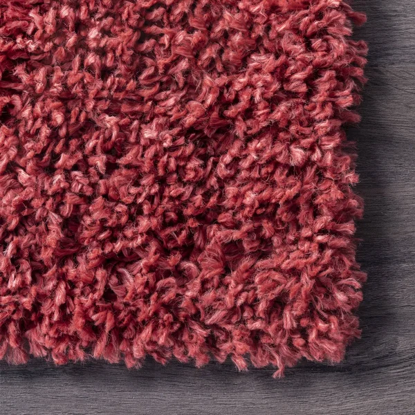 nuLOOM Kara Solid Shag Area Rug - Size: 6& Round, Red