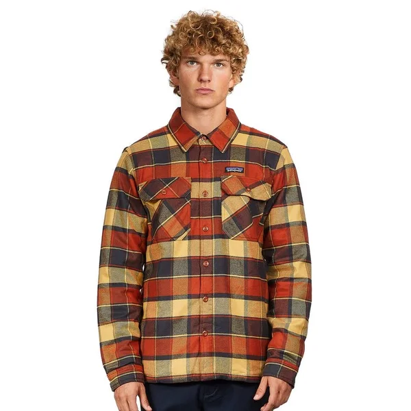 Patagonia Men's Insulated Fjord Flannel Jacket Red L