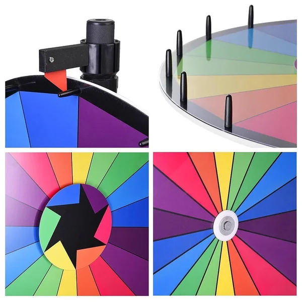 WinSpin 36x22 18 Customizable Slots Largest Prize Wheel w/ Stand Fortune Spin Game Carnival Tradeshow
