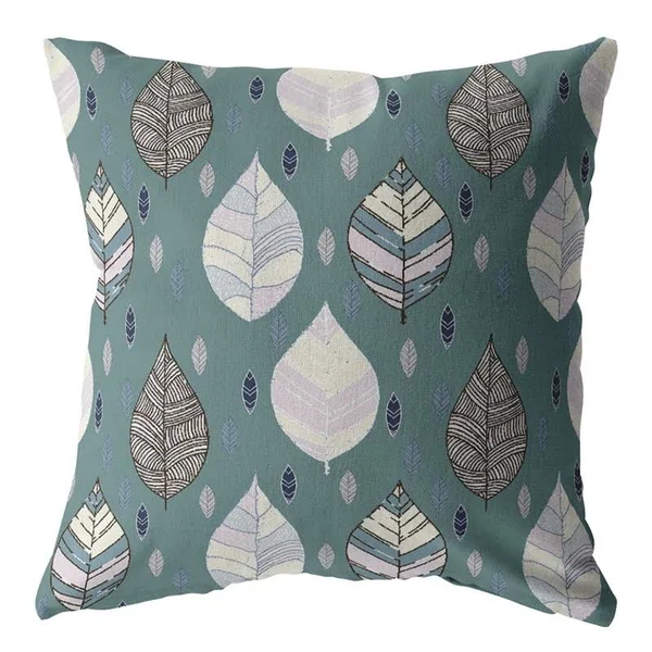 Fall Leaves Broadcloth Blown and Closed Pillow Muted Green 28x22x28x22