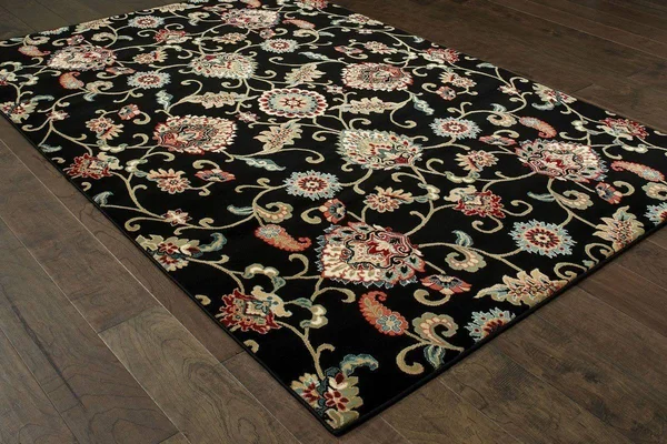 Oriental Weavers Kashan 9946K 5&3x22 x 7&6x22 Black Area Rug