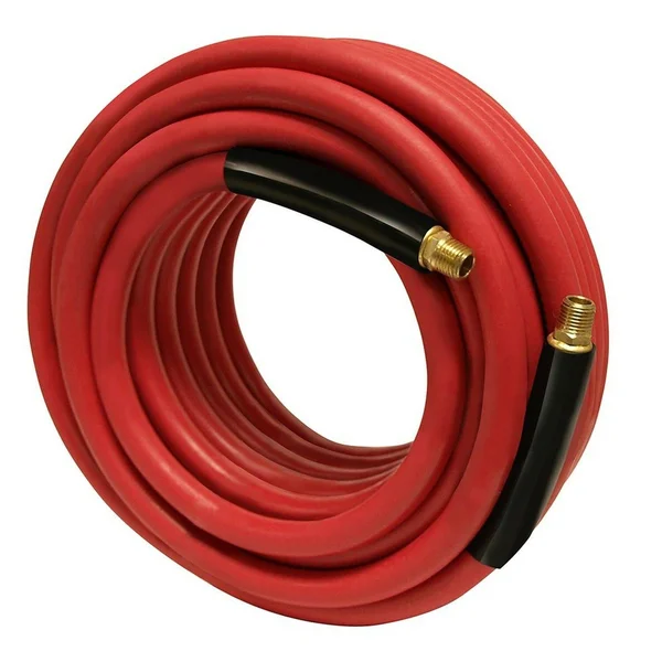 Apache 98108953 1/2x22 x 50& 300 PSI Red Rubber Air Hose Assembly with 3/8x22 Male P