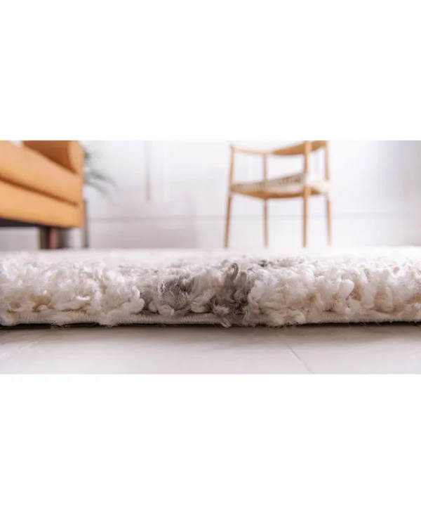 Unique Loom Trellis Rabat Shag Area Rug - 2&7x22 x 6& Runner - Ivory
