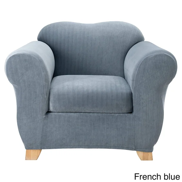 Sure Fit Stretch Pinstripe Chair Slipcover - Chocolate