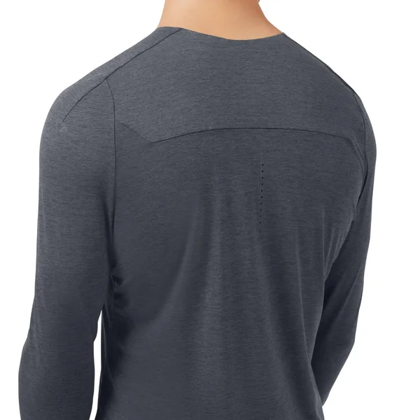 on Running Men's Performance Long-T, Dark, Medium