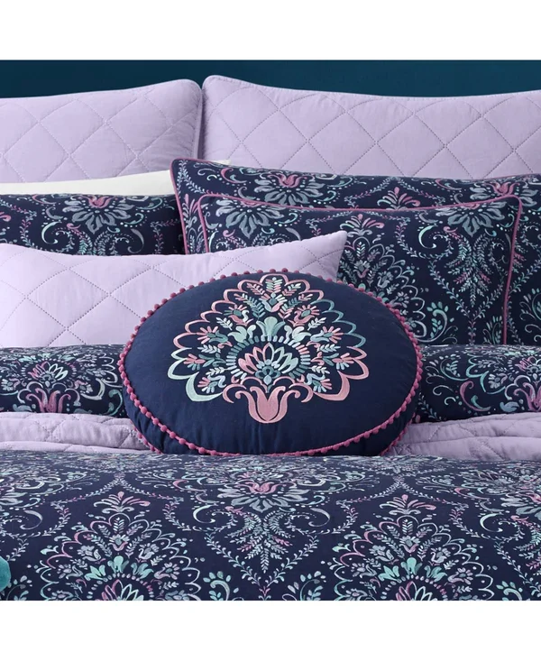 Queen Street Kinsley Round Throw Pillow, Blue