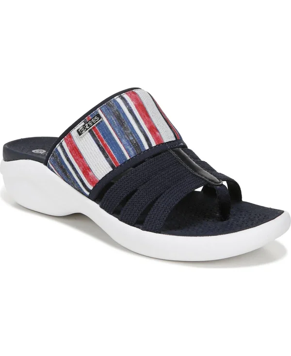 Bzees Chill Women's Shoes Navy/Red/White Vacation Stripe : 9 M
