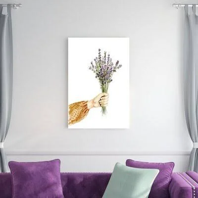 Lavender Bouquet - Wrapped Canvas Painting Print House of Hampton Size: 36x22 H x 24x22 W x 1.25x22 D
