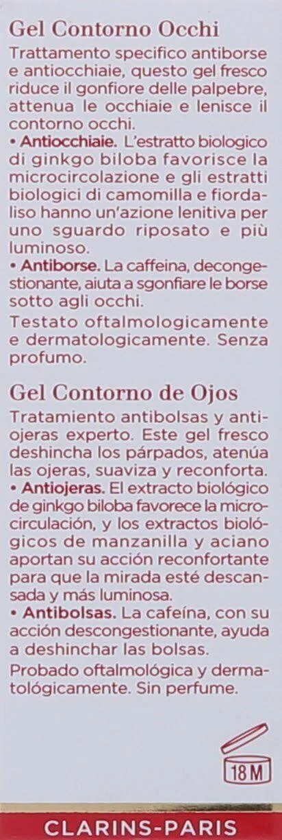 Clarins New Eye Contour Gel for Unisex, 0.7 Ounce