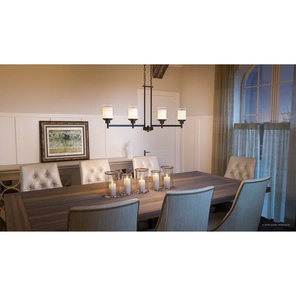 Luxury Contemporary Chandelier, 19.8125x22H x 34.167x22W, with Transitional Style, Olde Bronze Finish by Urban Ambiance UHP2020