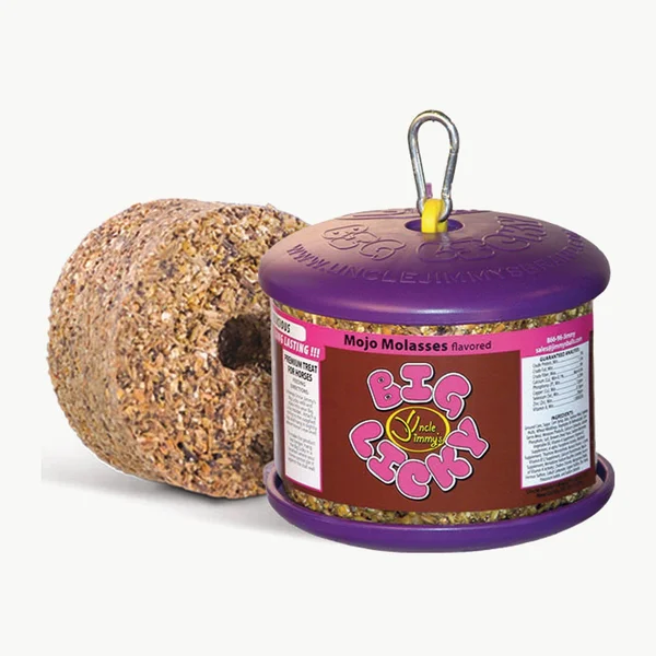 Uncle Jimmys Brand PR Big Licky Treats for Horses with Holder