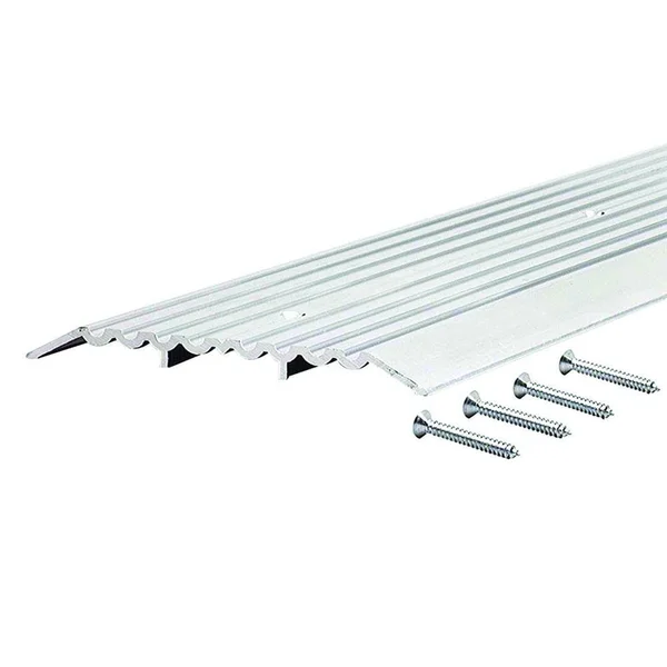 M-D Building Products Heavy Duty Fluted Top 6 in. x 39 in. Aluminum Commercial Threshold, Gray