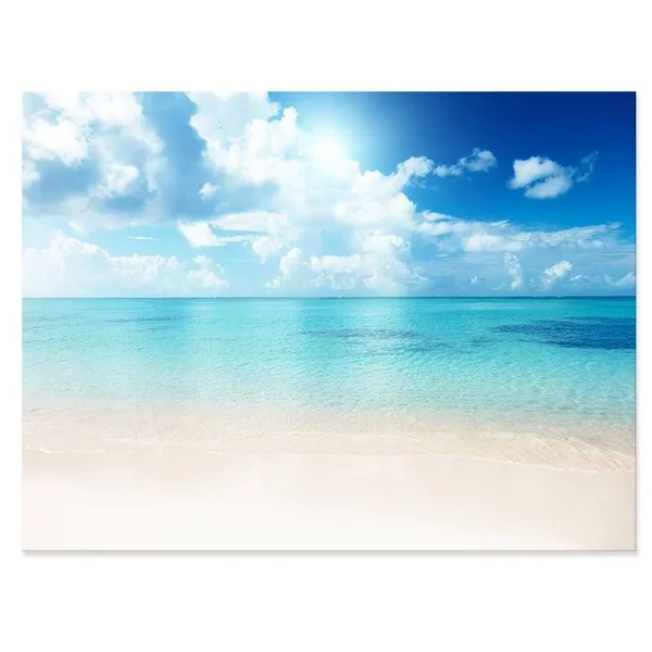 Designart &Gorgeous Beach of Island Barbados & Modern Seascape Canvas Artwork - Size: 46 inch x 36 inch