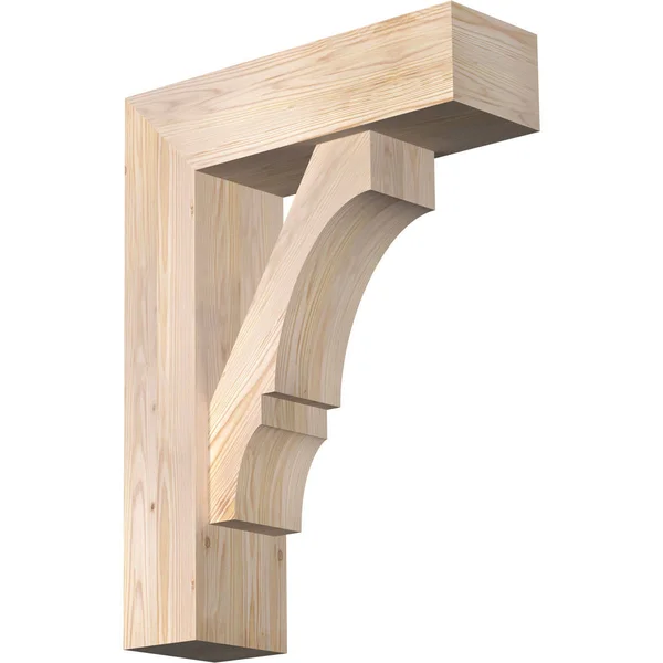 Ekena Millwork 1462176 7 1/2x22W x 24x22D x 32x22H Balboa Block Smooth Bracket w/ Offset Brace, Douglas Fir