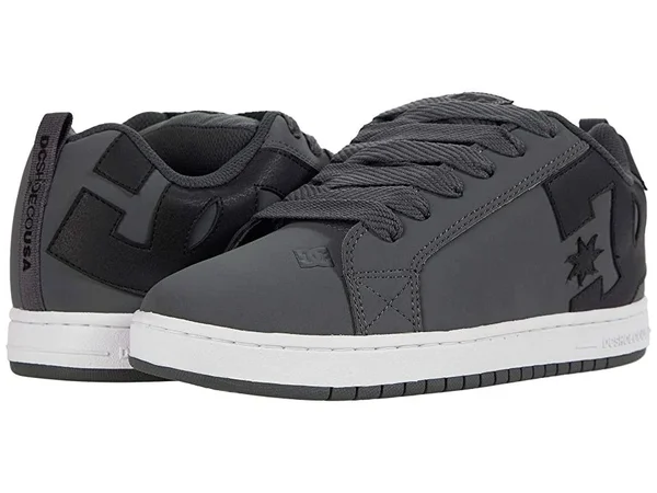 DC Court Graffik Men's Skate Shoes Dark Grey/Black/White : 8 D - Medium