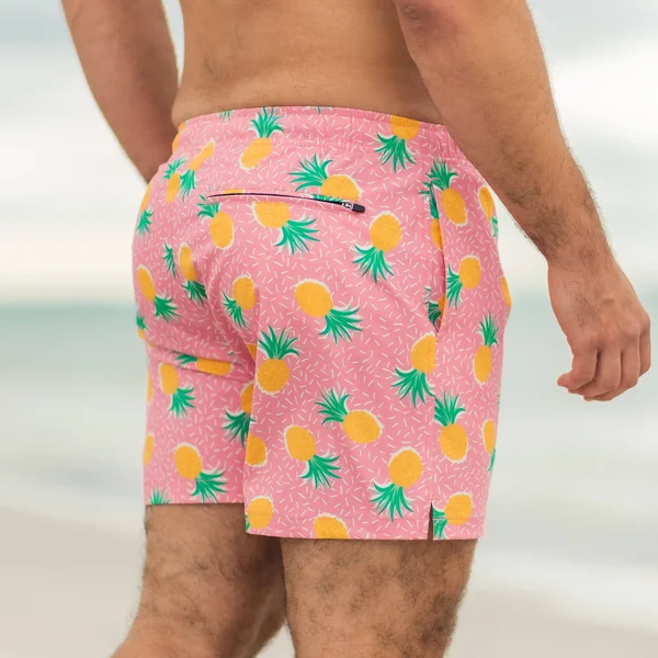 Men's Swim Trunks and Bathing Suits, 5.5x22 Inseam, Bearbottom, Pineapple Punch, 7x22, L