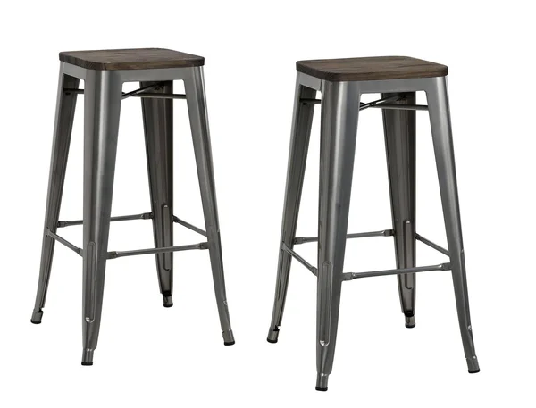 Fanya 30x22 Metal Backless Bar Stool, N/A, Antique Gun Metal