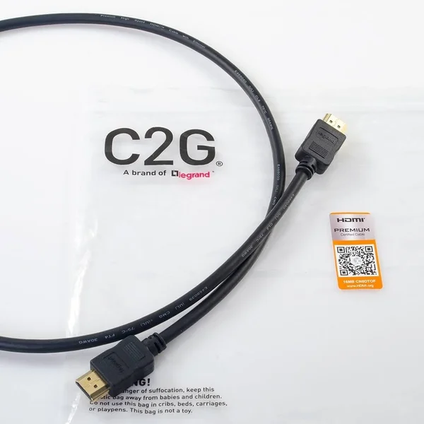 C2G 20ft Premium High Speed HDMI Cable with Ethernet - 4K 60Hz (50188)