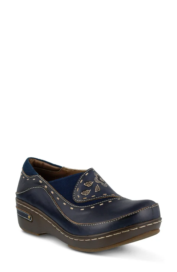 L&Artiste by Spring Step Women's Burbank, Navy Leather