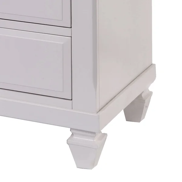 Saltoro Sherpi 28 inch Wooden Nightstand with Three Drawers, White