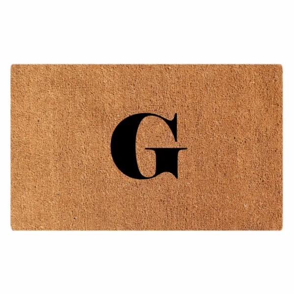 A1 Home Collections First Impression Plain Monogram Door Mat, Beige
