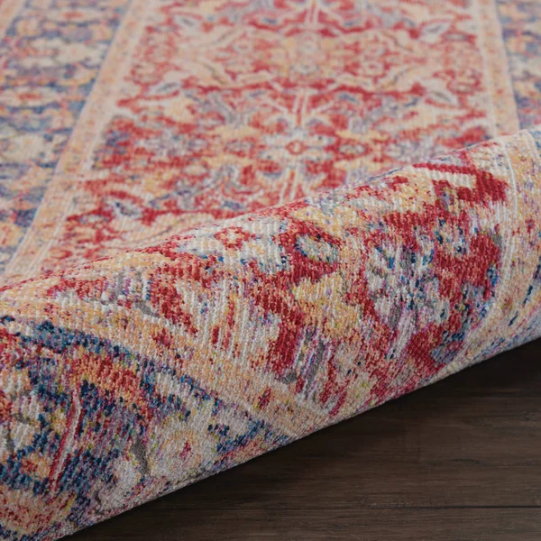 Nourison Global Vintage GLB02 Area Rug, Red, 2&4x22 x 8& Runner