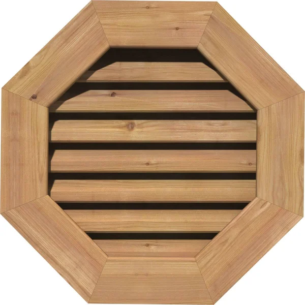 Ekena Millwork 30-in W x 30-in H Octagonal Gable Vent (35-in W x 35-in H Frame Size): Unfinished, Functional, Smooth Western Red