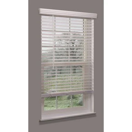 Linen Avenue F5Wt2300B48Im Cordless Faux Wood Blind - white, 23x22w x 44 to