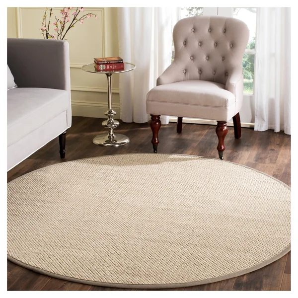 Natural Fiber Rug - Marble/Khaki - 10&x10& Round - Safavieh