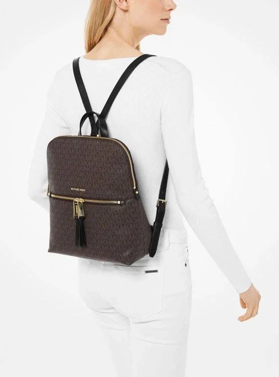Michael Kors Bags - Rhea Slim Signature Backpack Medium Logo, Color: Brown, Size: Os, Belleviator&s Closet