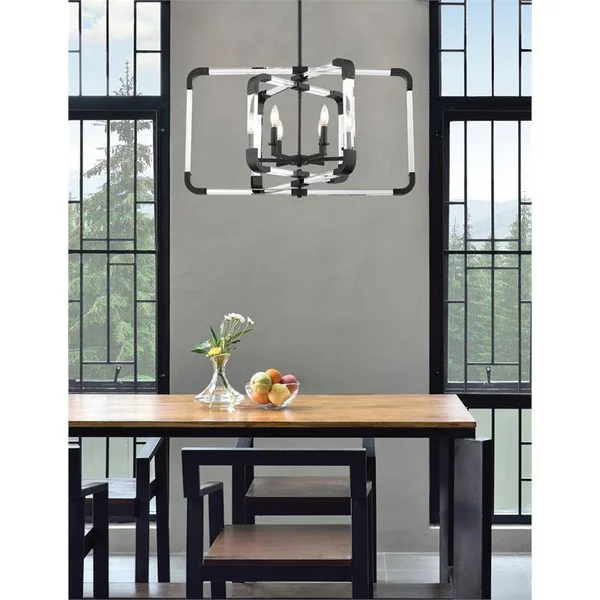 Savoy House 7-1660-6-89 Rotterdam Matte Black 6 Light Pendant