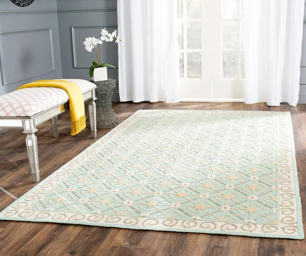 Safavieh Newport NPT443D 2&3x22 x 12& Aquamarine, Beige Rug