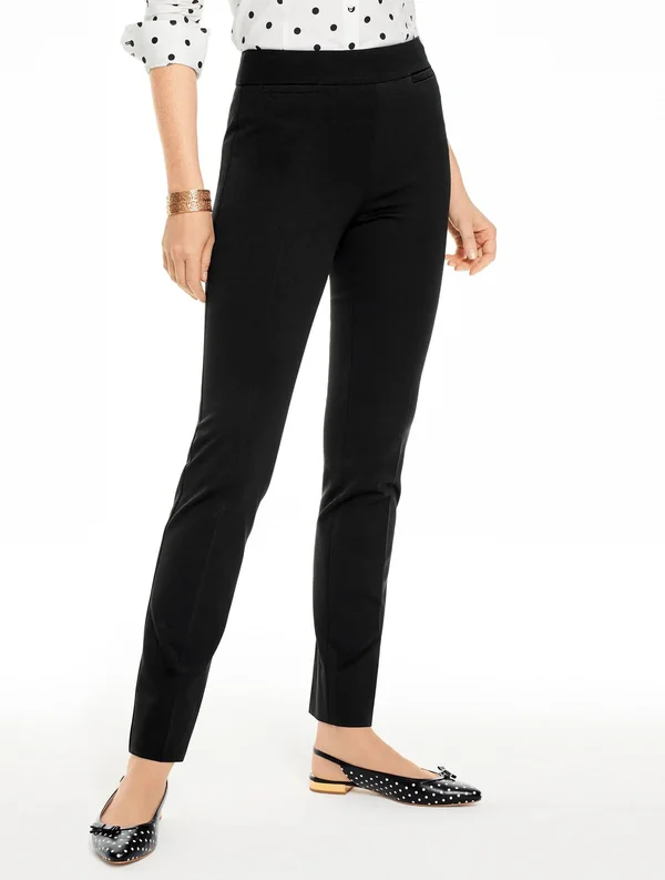 Refined Bi-Stretch Straight Leg Pants - Black - 16 Talbots