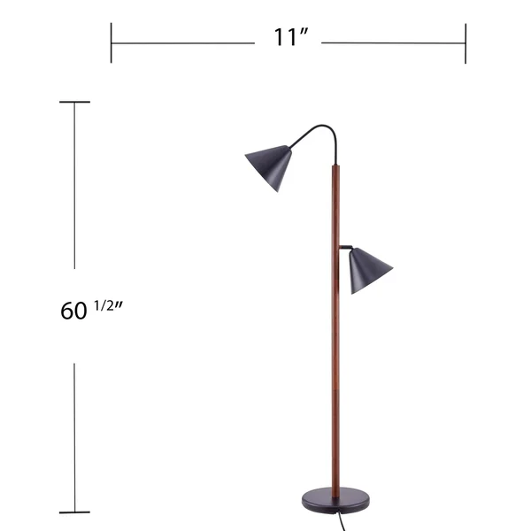 Strick & Bolton Madero Scandinavian Brown Black Metal Floor Lamp (Dark Tobacco, White) 28478053