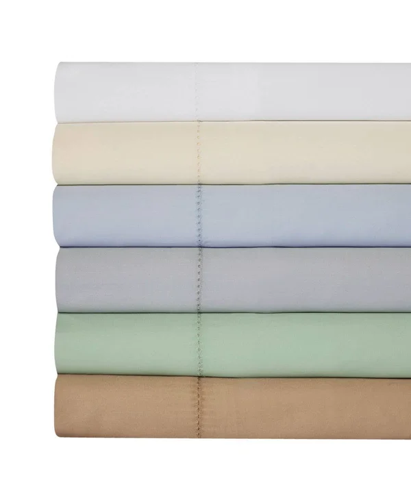 Aspire Linens 400 Thread Count with hemstitch - 4-pc Solid King Sheet Set - Blue