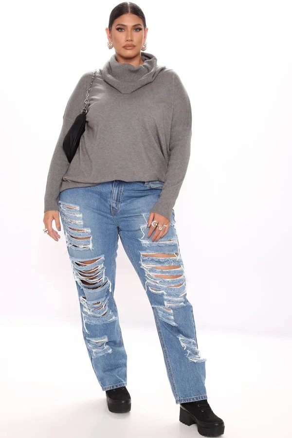 Womens Meeting The in Laws Sweater in Charcoal Size Medium/Large by Fashion Nova