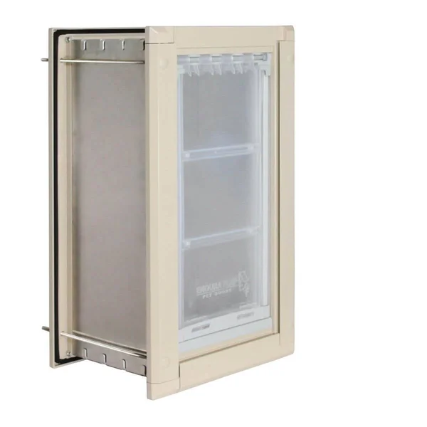 Endura Flap Wall Mount Pet Door Small, Double Flap, Tan