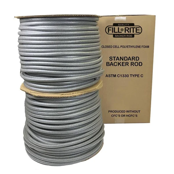 Fill-Rite Pre-Caulking Filler Rope Backer Rod Roll Bulk, 1, 550 Feet Length x 5/8 inch Width, Grey Filler Rope
