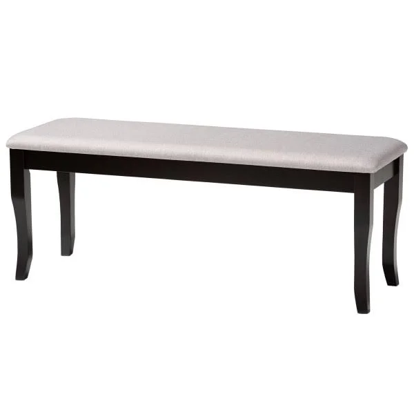 Baxton Studio Cornelie Dining Bench, Dark Brown/Gray
