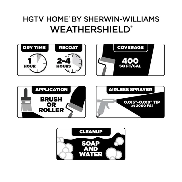 HGTV Home by Sherwin-Williams WeatherShield Semi-Gloss White Truffle Hgsw3027 Exterior Paint (1-Gallon) - HGSW3027-636319