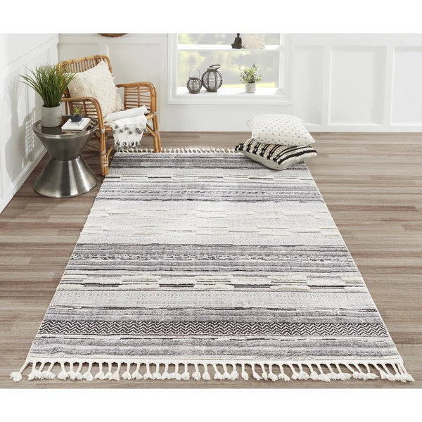Momeni Odessa ODE-1 Grey Rug - 5 ft 3 in x 7 ft 6 in